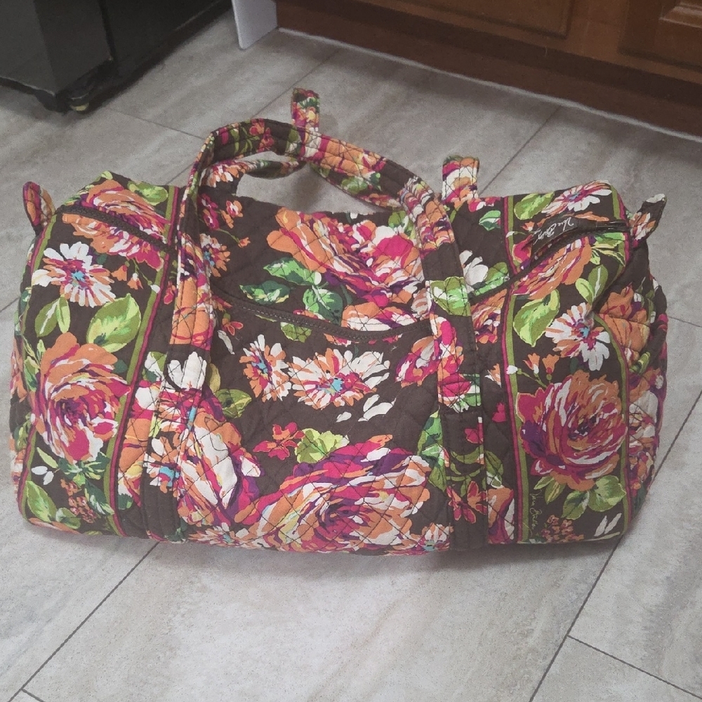 Vera Bradley Floral Brown Travel Bag - Picture 3 of 16